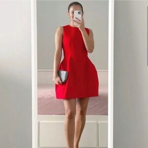 Zara voluminous red dress